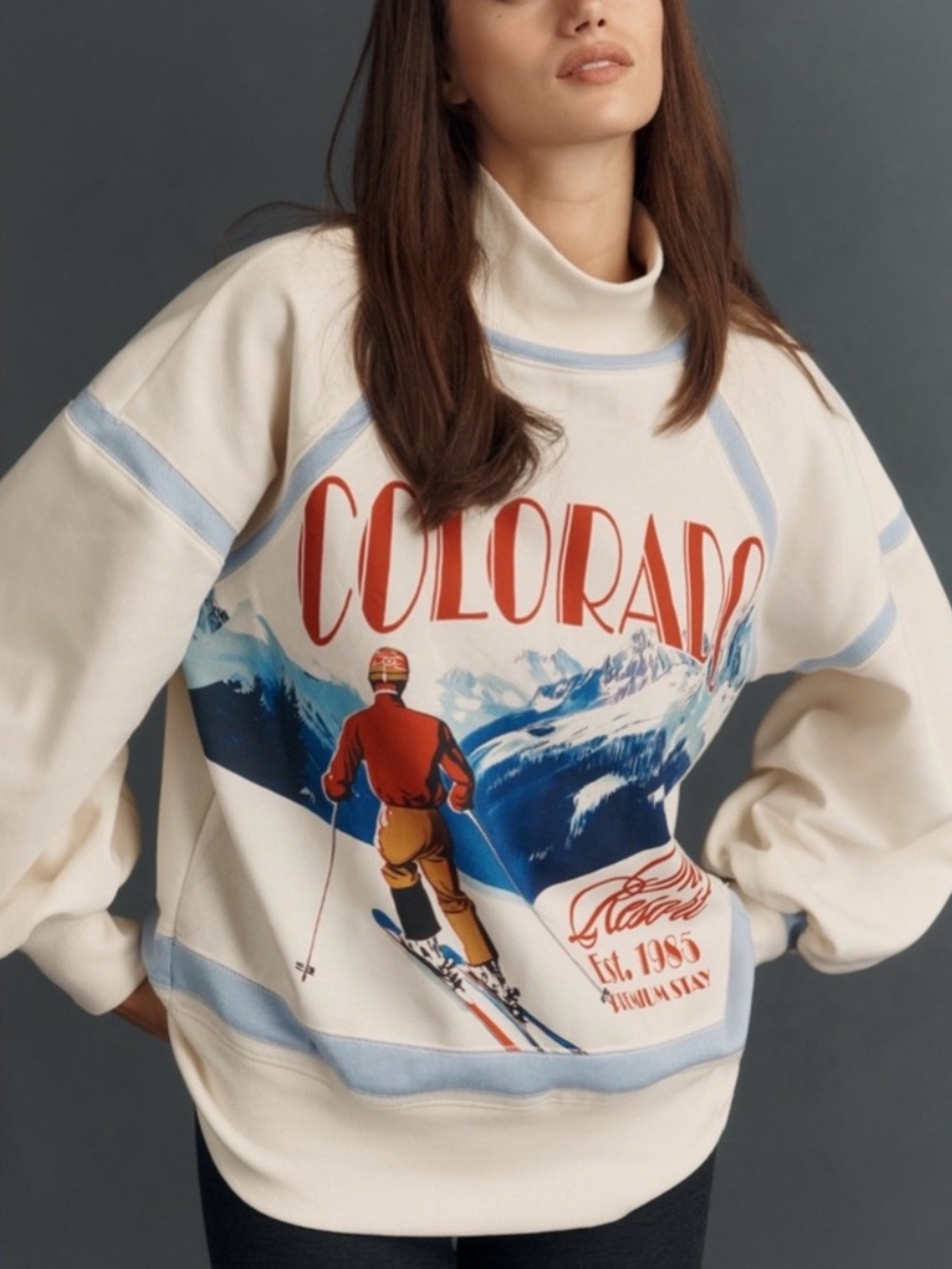Daily Practice Colorado Graphic Balloon Sleeve Athleisure Loungewear Sweatshirt